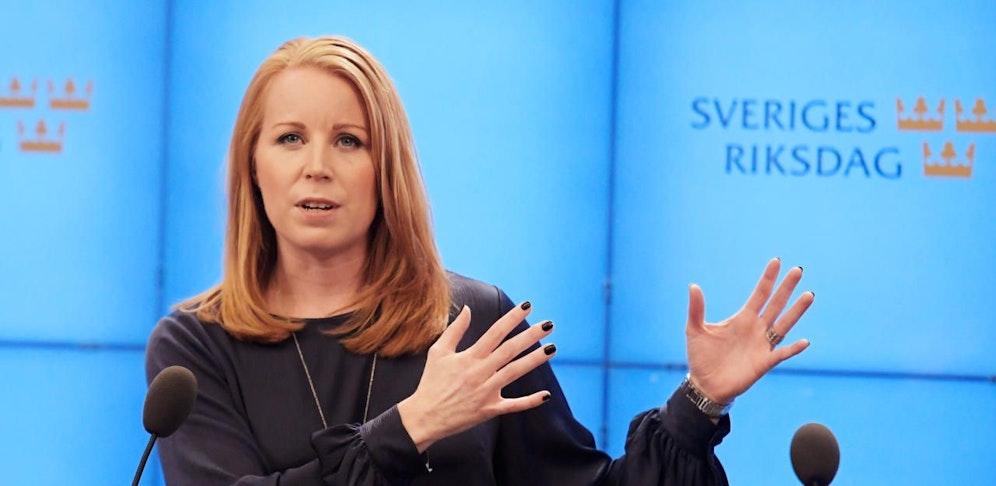 Annie Lööf von der Zentrumspartei  sie hat eine entscheidende Rolle.