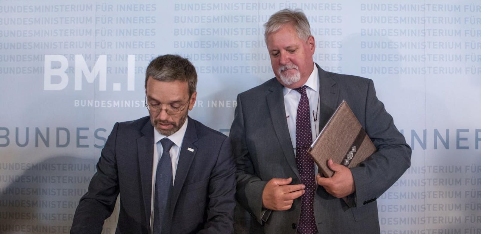 Innenminister Herbert Kickl (FPÖ) und BVT-Chef Peter Gridling.
