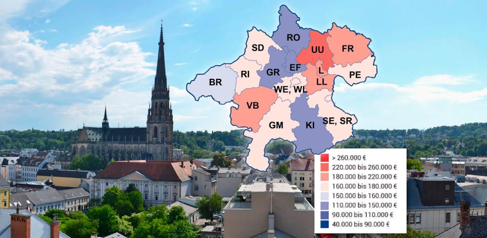 In Urfahr-Umgebung sind die Wohnungen laut Remax am teuersten, am günstigsten in Grieskirchen.