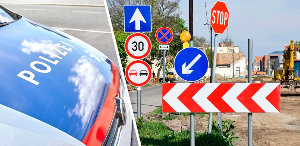 Die Polizei stoppte einen 17-jährigen Raser. Er hatte 24 Verkehrsschilder im Auto geladen.