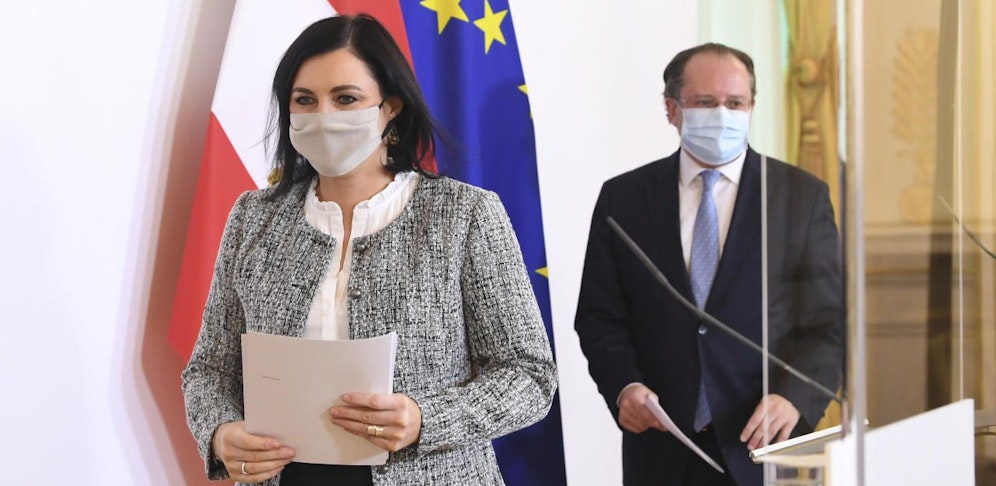 Tourismusministerin Elisabeth Köstinger und Außenminister Alexander Schallenberg 