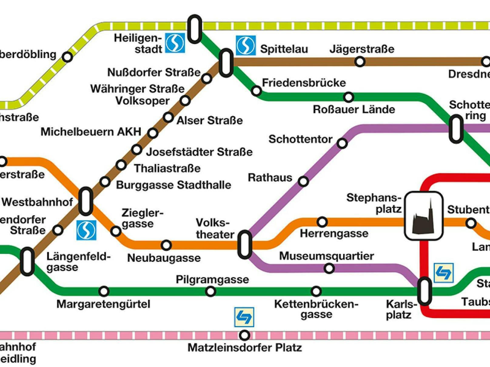 Fehler im neuen Netzplan der Wiener Linien.