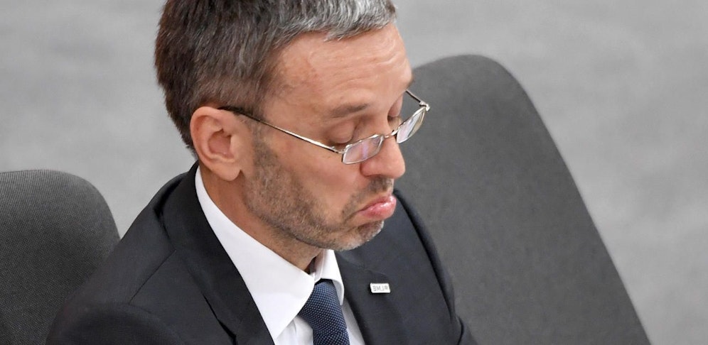 Innenminister Herbert Kickl (FPÖ) bei einer Sondersitzung des Nationalrates
