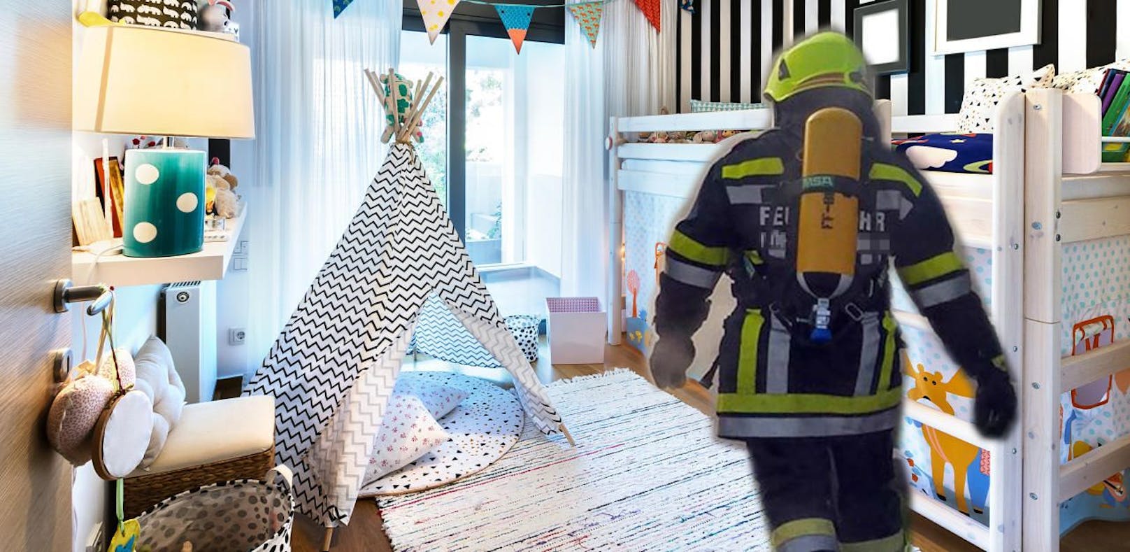 Die Feuerwehr musste den Brand im Kinderzimmer des Dreijährigen löschen.
