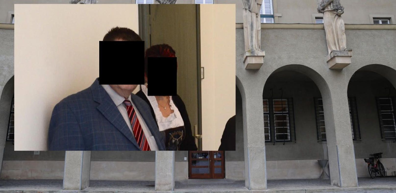 Die angeklagten Wirts-Eheleute am Kremser Gericht.