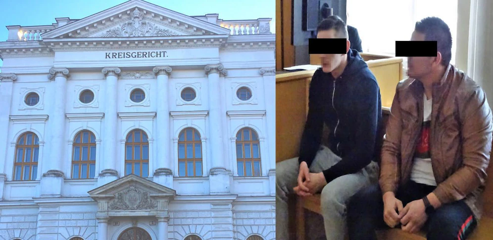 Die beiden Angeklagten vor Gericht in Wiener Neustadt.