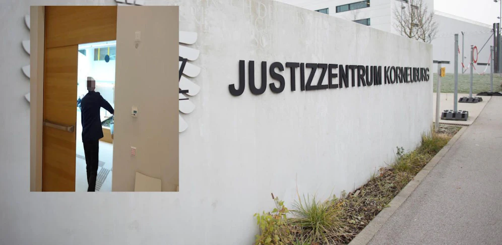 Der Angeklagte in Korneuburg vor Gericht