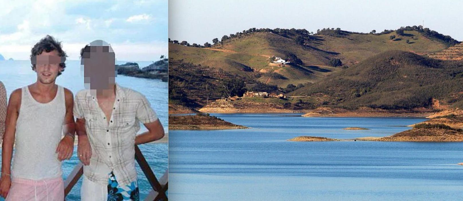Richard C. (29, li.) ging am Stausee Santa Clara in Portugal unter und wird seitdem vermisst. 