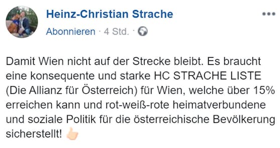 Eine spätere Änderung des Beitrags enthüllt: Das Vehikel für die Liste HC Strache soll offenbar die DAÖ sein.