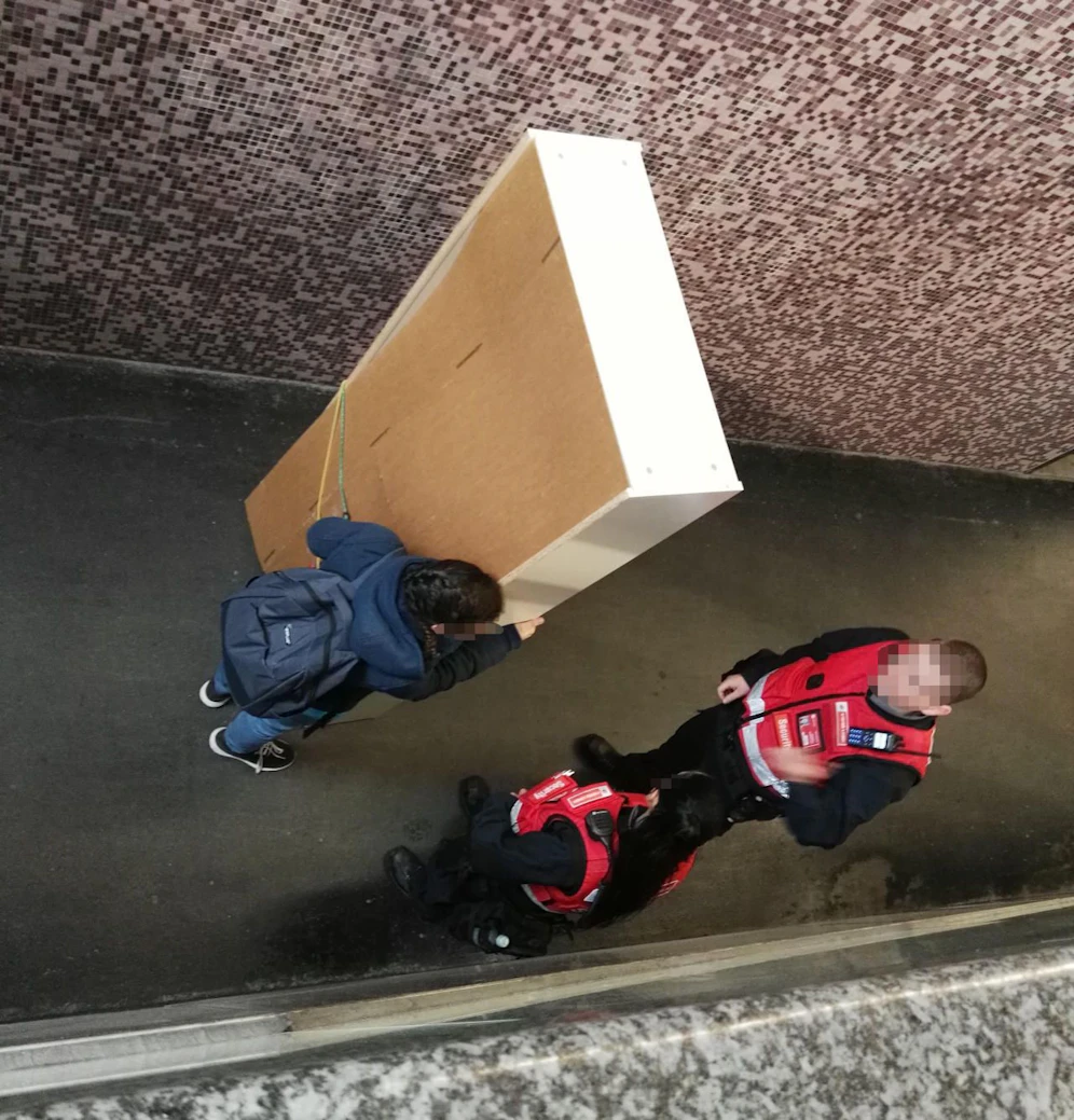 Die Security der Wiener Linien hat dem Transport unterbunden.