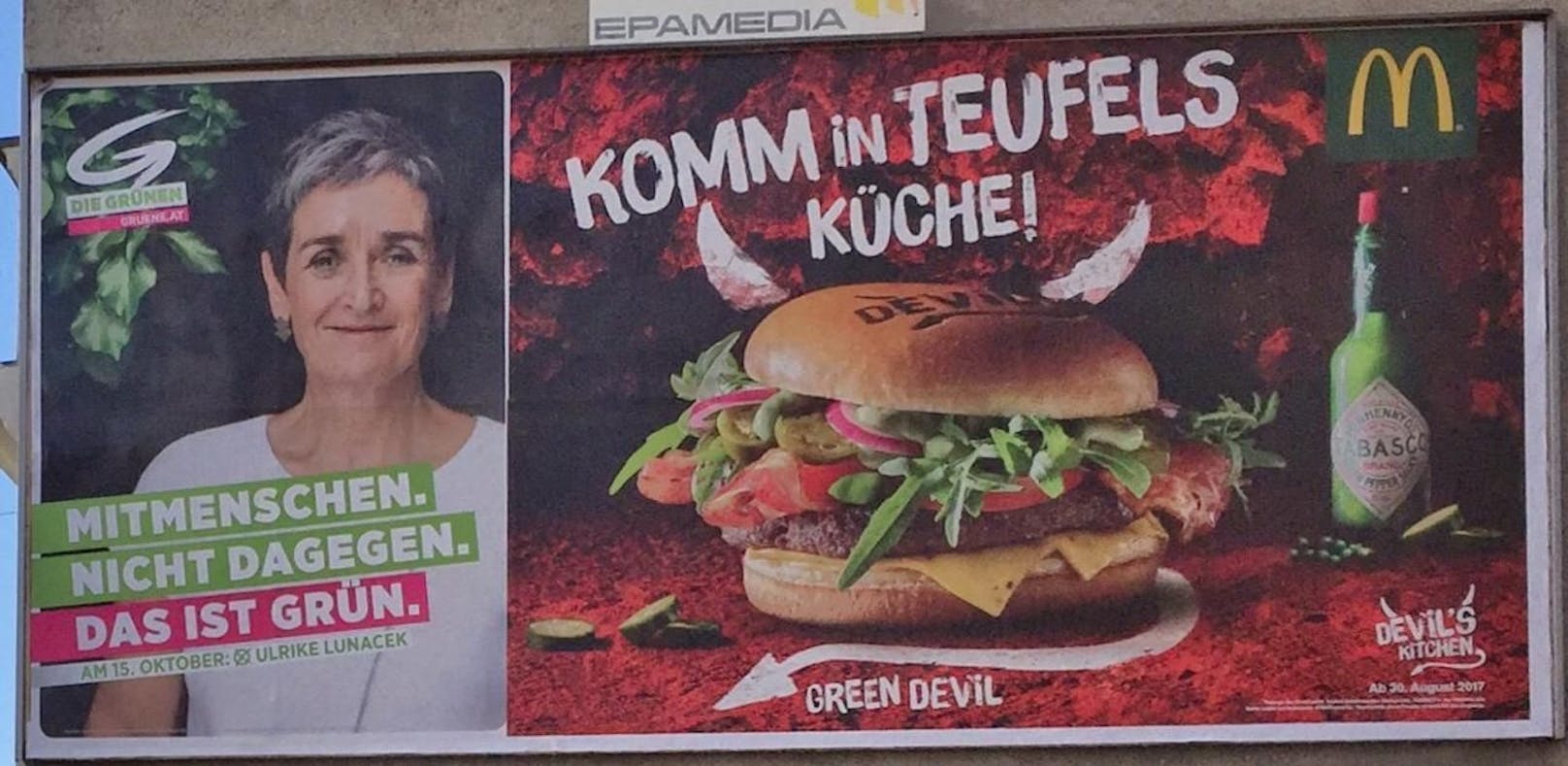 Ooops! Mit dieser Plakatfläche kamen die Grünen in Teufels Küche.