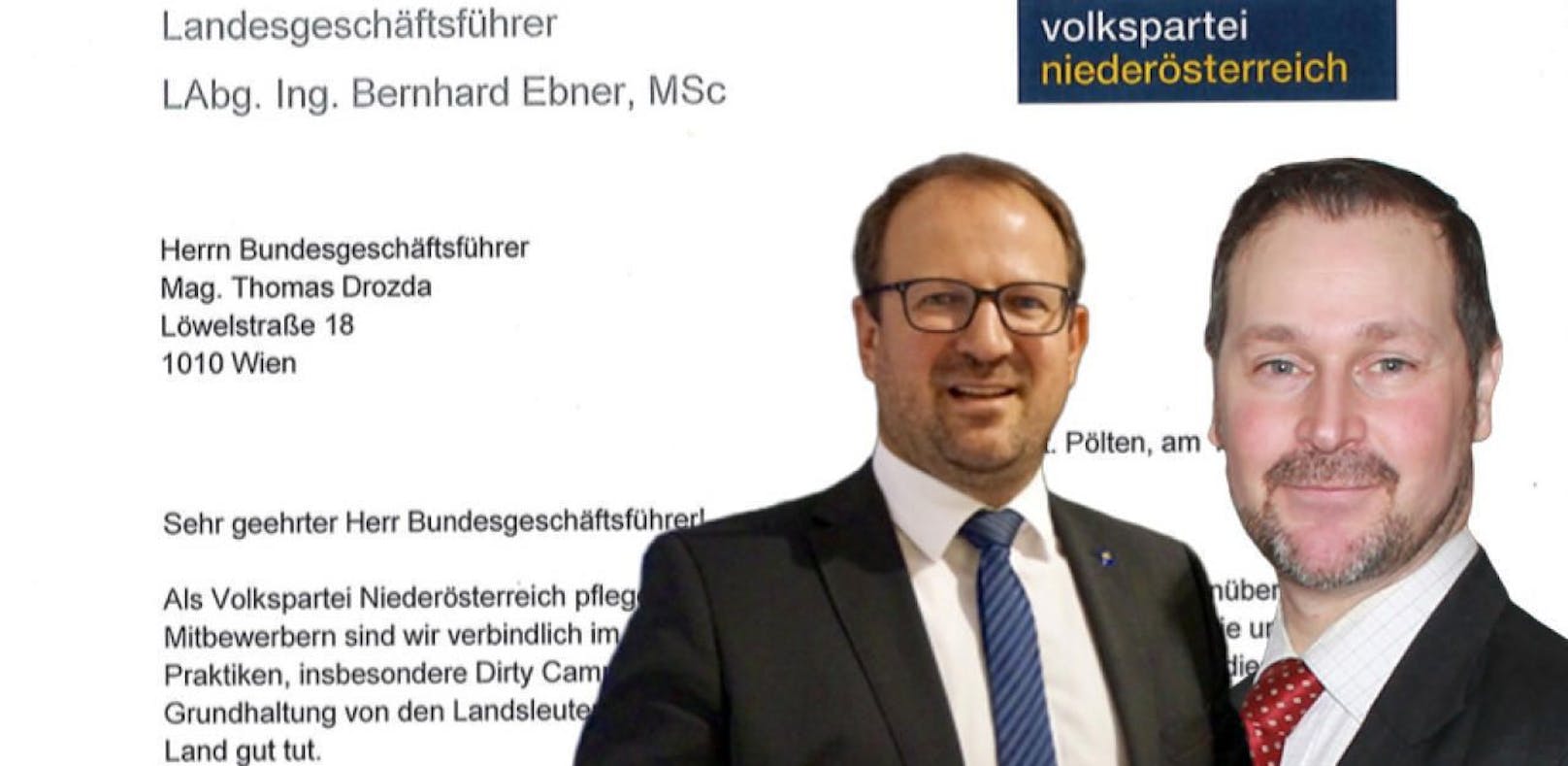 Bernhard Ebner (Mi.) fordert den Parteiausschluss von Christoph Baumgärtel (r.)