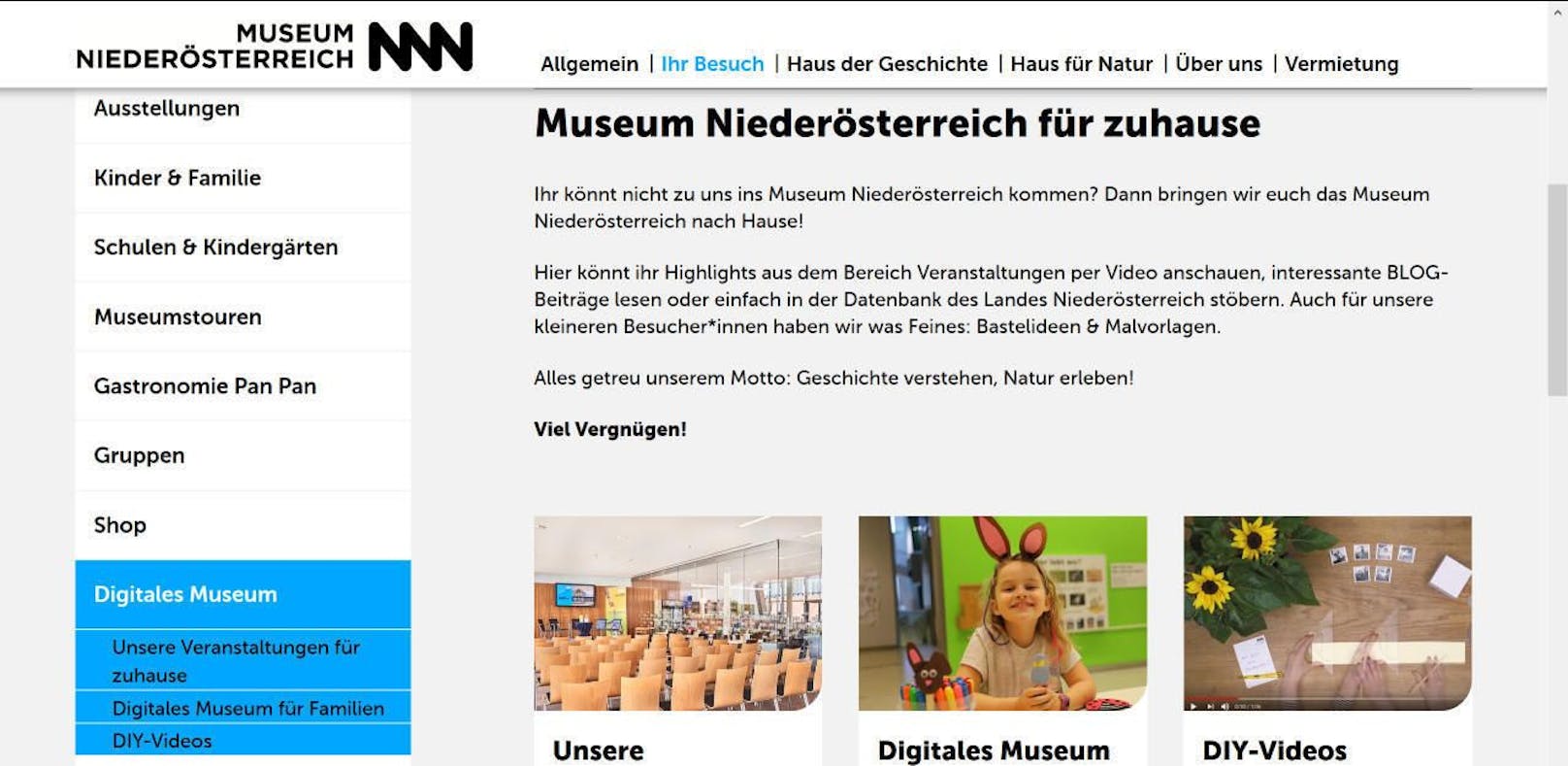 Museum Niederösterreich öffnet seine digitalen Pforten.
