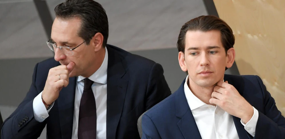 Bundeskanzler Kurz (r.) und Vizekanzler Strache im Nationalrat