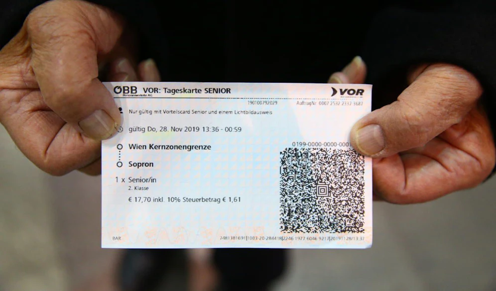 Das Zug-Ticket von Zhi S. (86). 