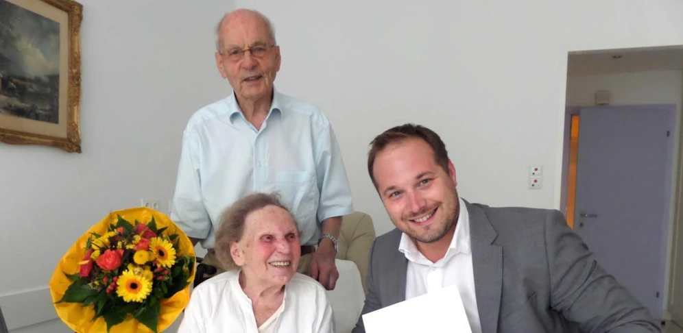 Walter und Helga Wohnout feierten mit Sohn Helmut die diamantene Hochzeit. 