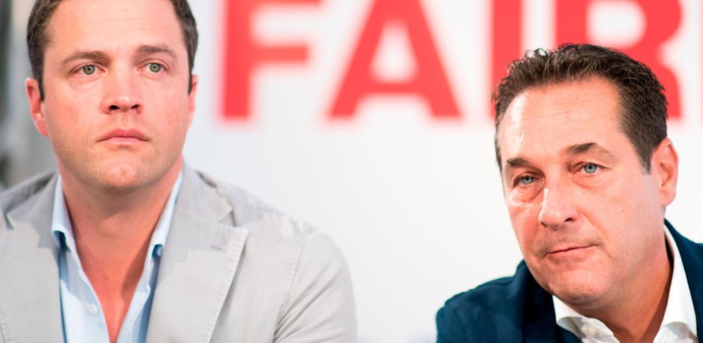 Ex-FPÖ-Klubchef Johann Gudenus (l.) und Ex-FPÖ-Vizekanzler Heinz-Christian Strache