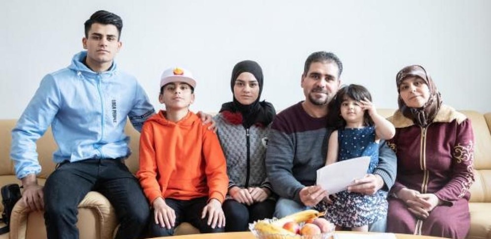 Die Familie Abu El Hosna (am Foto 6 von 11 Familienmitgliedern).