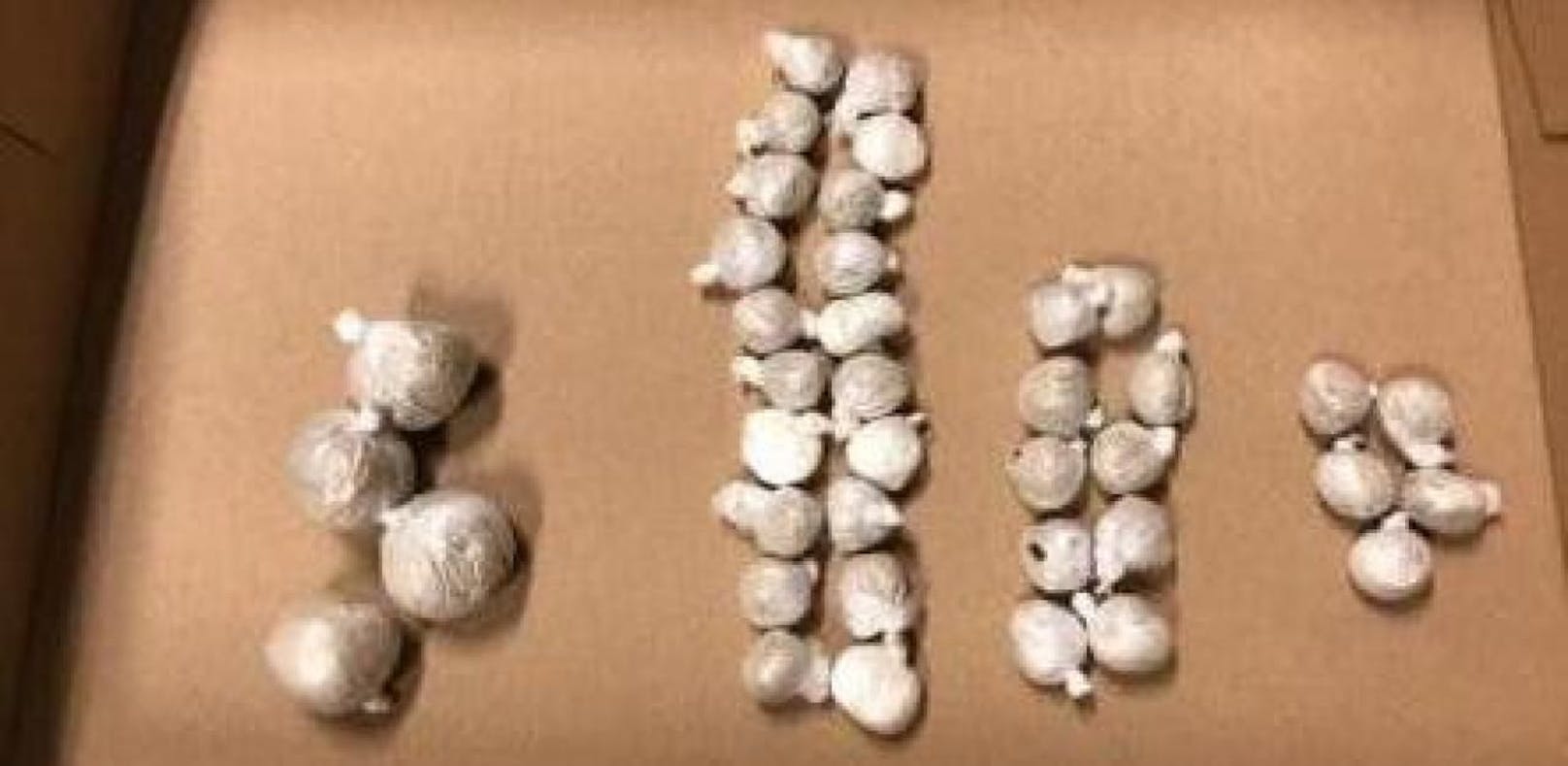 39 Kokain-Kugeln konnten sichergestellt werden.