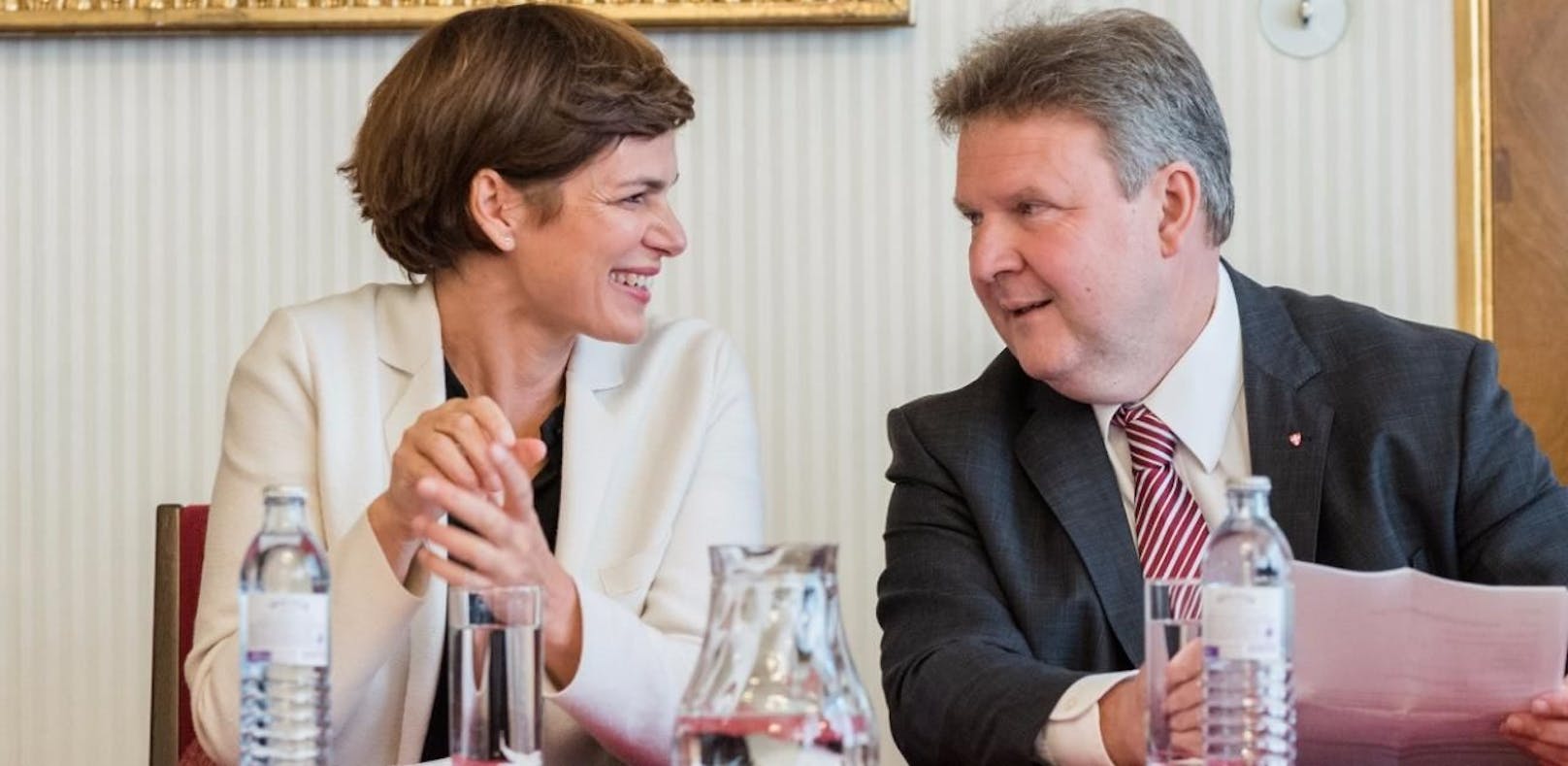 Die Bundesparteivorsitzende der SPÖ, Pamela Rendi- Wagner, und Wiens Bürgermeister Michael Ludwig (SPÖ).