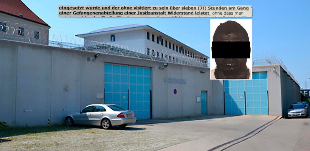 Der 26-Jährige macht Lärm, hing dann an Türe - die Beamten staunend daneben.