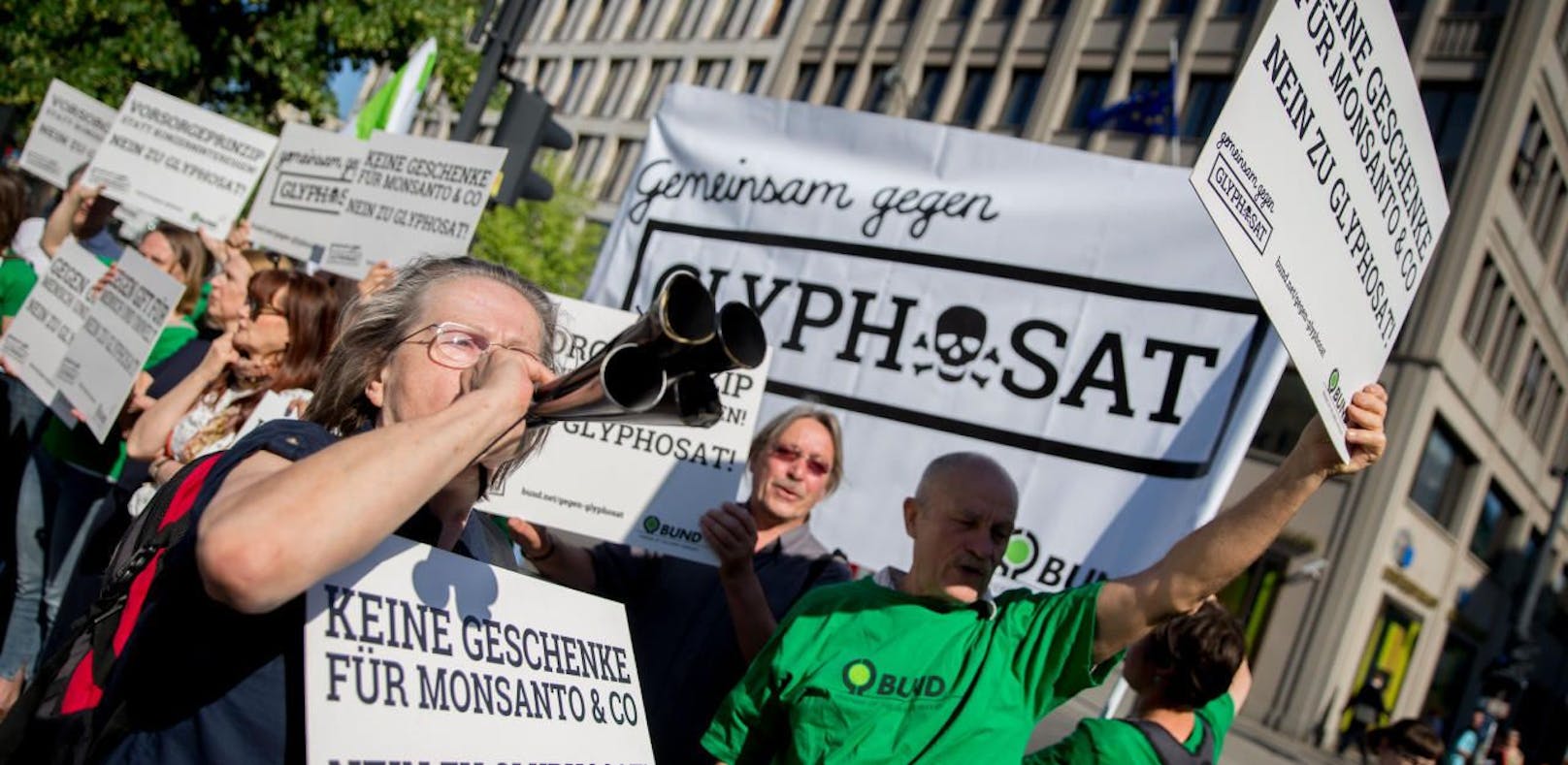 Demonstration gegen Glyphosat und den Monsanto-Konzern. 