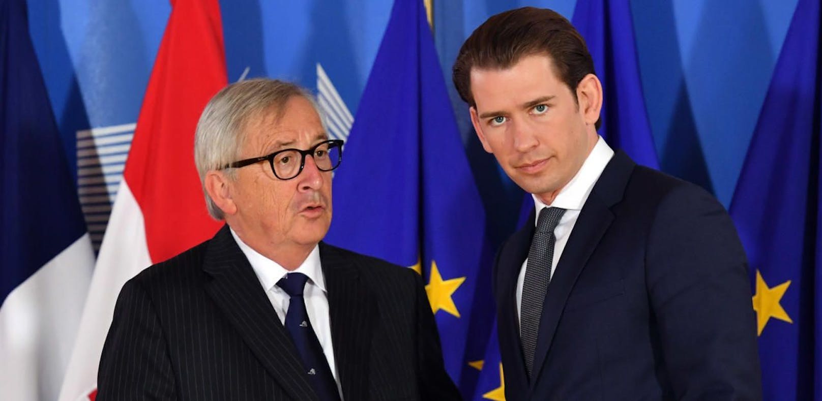 EU-Kommissionspräsident Jean-Claude Juncker mit Bundeskanzler Sebastian Kurz (ÖVP)
