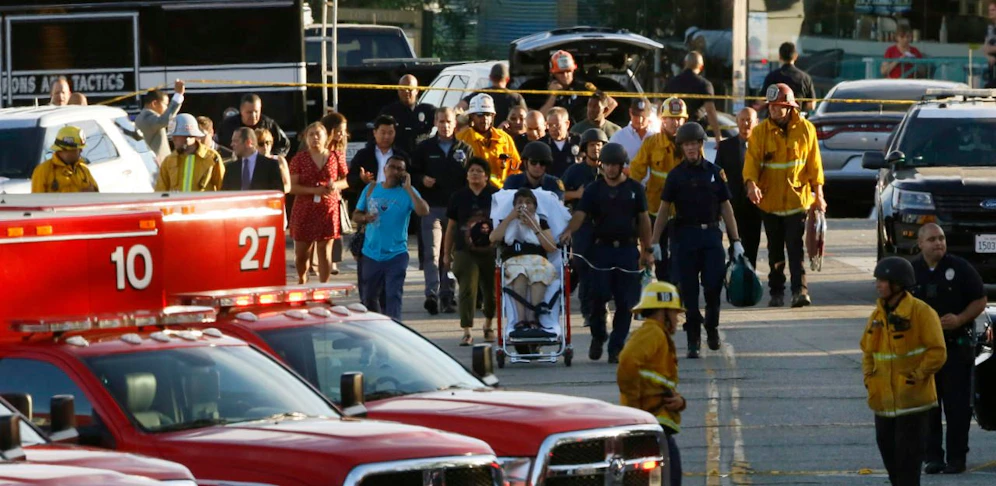 Großeinsatz in Los Angeles: Ein Mann verbarrikadierte sich mit Geiseln in einem Supermarkt.