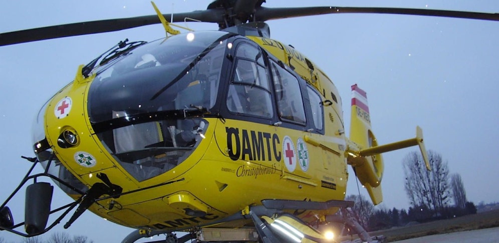 Der C15 kam zur Unfallstelle und flog ohne Patienten wieder retour.
