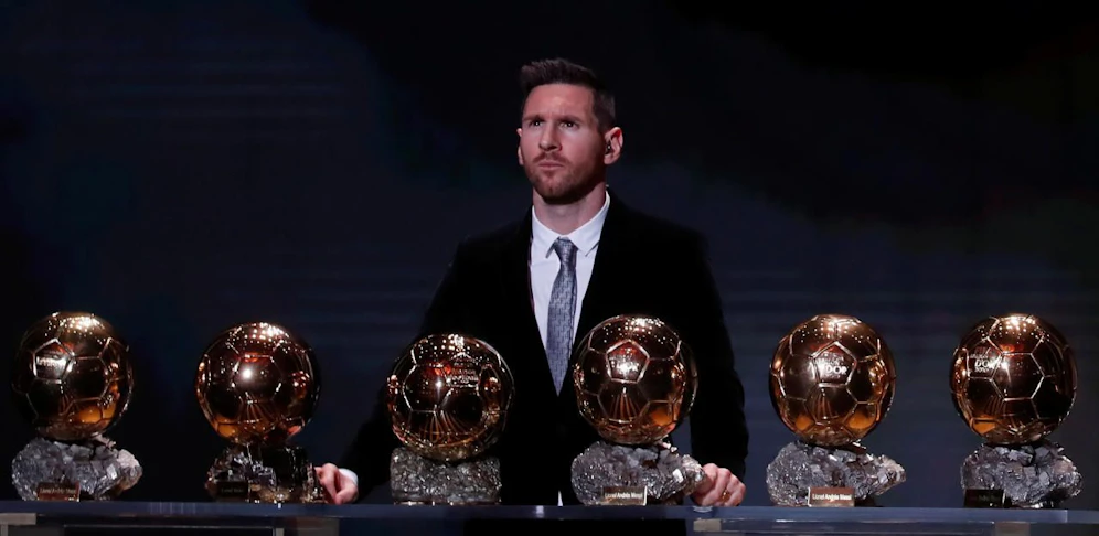 Lionel Messi mit seinem Goldenen Bällen