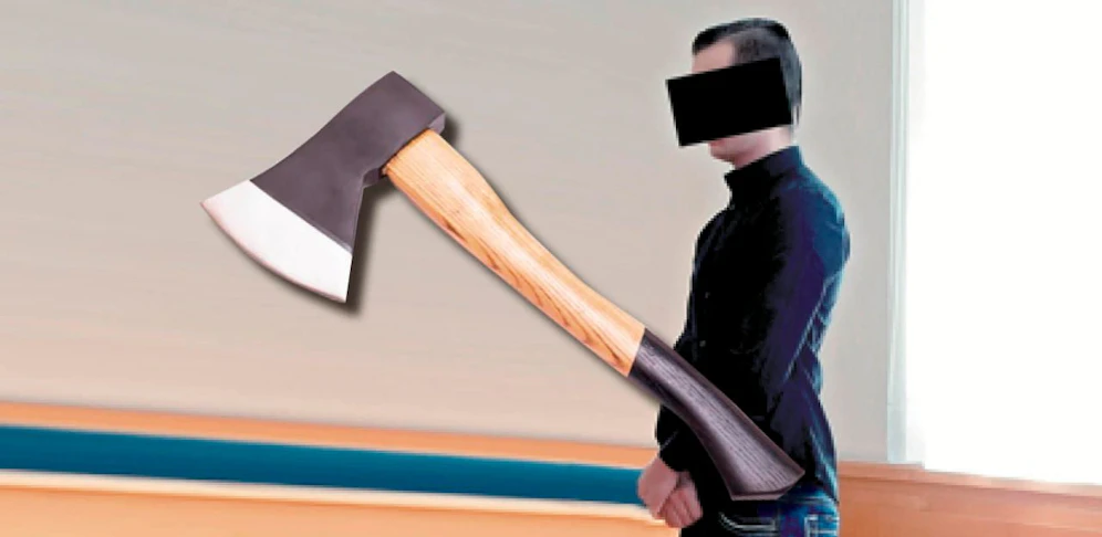 Wegen Axt vor Gericht: Der Angeklagte beim Prozess