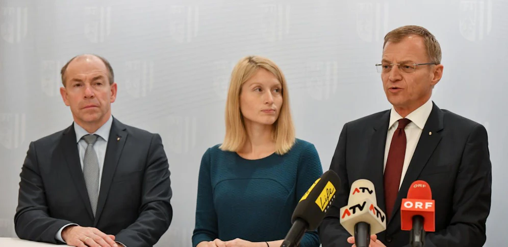 Die Präsentation der Einigung am Montagnachmittag in Linz.