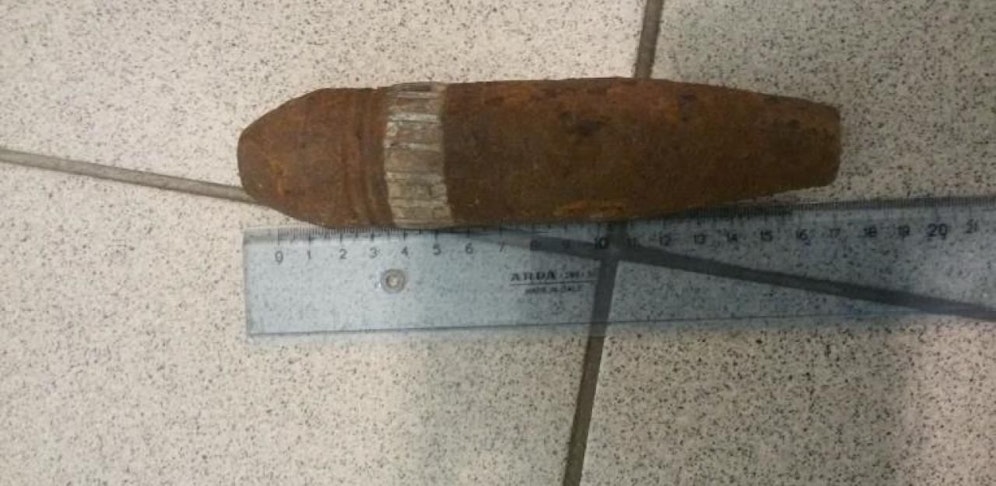 In Leonding bei Linz wurde eine Granate gefunden. Hier das Foto eines ähnlichen Fundes in Wien. 