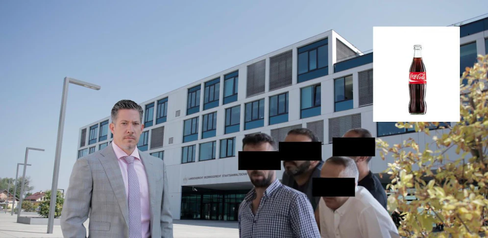 Anwalt F. Höllwarth (li.) holte für die vier "Leider-Nein-Diebe" ein mildes Urteil heraus.