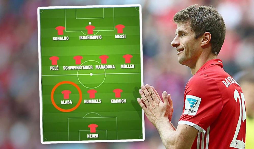 So sieht die Computerspiel-Traumelf von Thomas Müller aus.