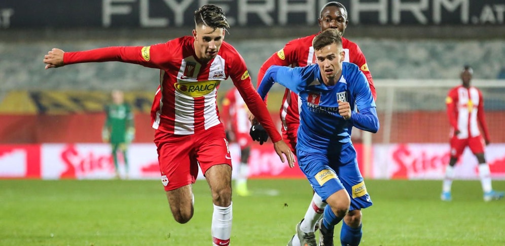 Dominik Szoboszlai (Salzburg) gegen Mathias Gruber (Ebreichsdorf)