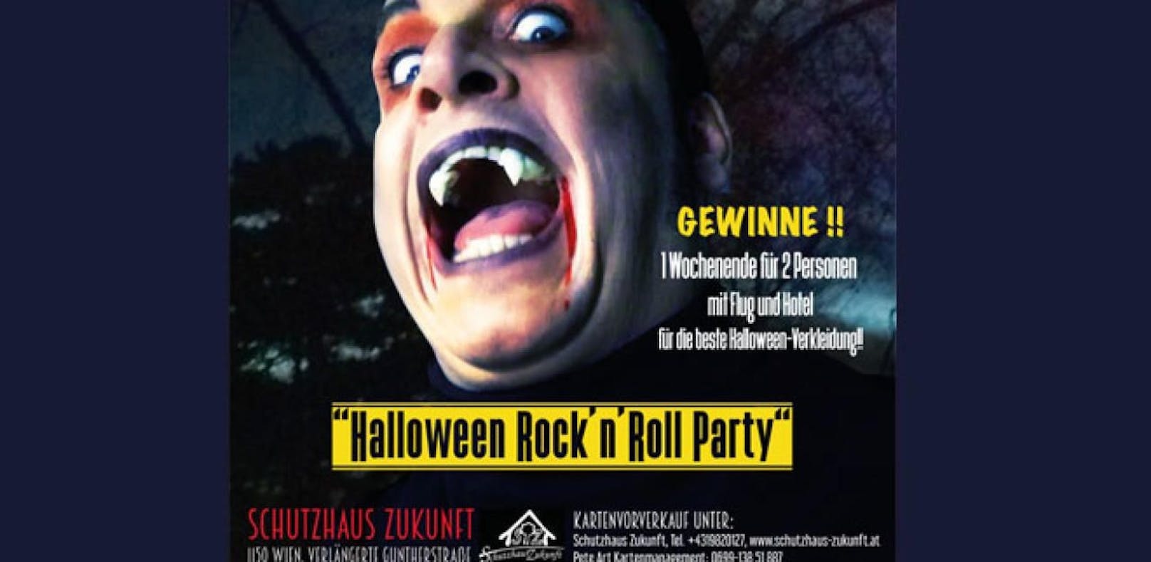 Pete Art and the Rock'n'Roll Junkies sind live auf der Halloween-Party im Schutzhaus Zukunft am 31.10. zu sehen!