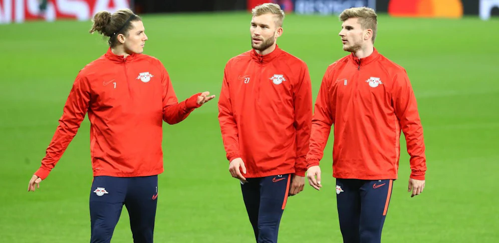 Marcel Sabitzer, Konrad Laimer und Timo Werner