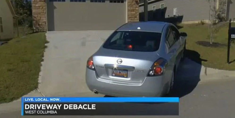 Keine Chance: Hausbesitzer Brian K. kann seine neue Auffahrt nicht hochfahren, sie ist zu steil. Für US-Medien ist es das "Driveway Debacle"!