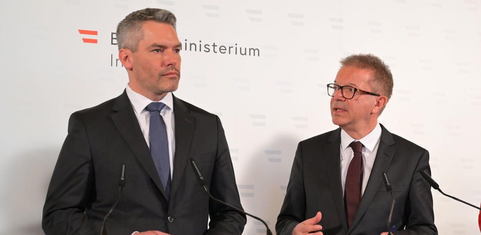 Innenminister Karl Nehammer (ÖVP) und Gesundheitsminister Rudi Anschober (Grüne).