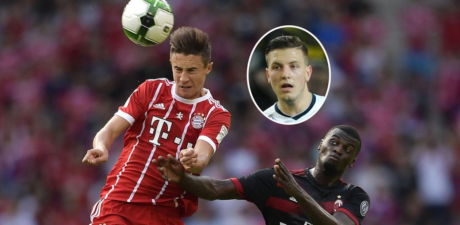 Bayern-Talent Friedl verteidigt gegen AC Milan