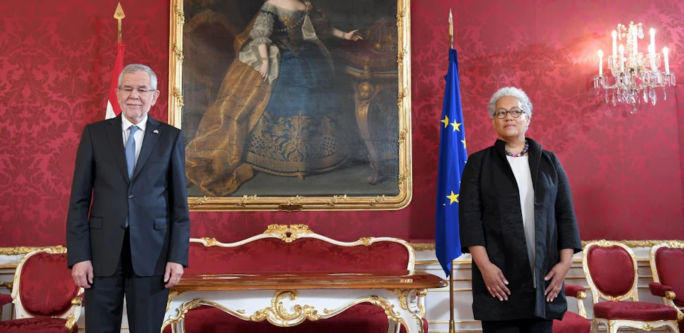BP Alexander Van der Bellen hat heute die neue VfGH-Vizepräsidentin Verena Madner angelobt.