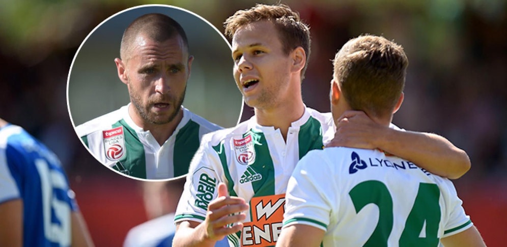 Rapid feiert im Cup gegen Schwaz einen 2:0-Erfolg. Im Mittelpunkt: Steffen Hofmann, der mit 528 Pflichtspieleinsätzen jetzt der alleinige Rekordspieler der Grün-Weißen ist. 