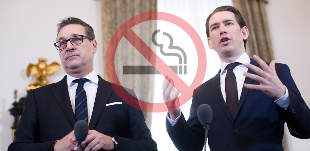 Vizekanzler Strache und Kanzler Kurz schieben sich gegenseitig den Schwarzen Peter zu. 