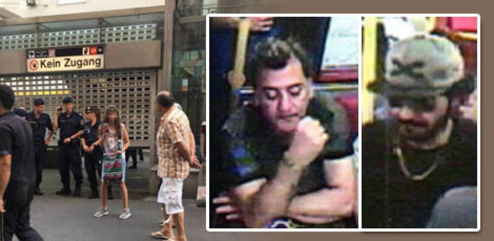 Nach dem Bombenalarm in der Wiener U-Bahn am 17. Juli sucht die Polizei nach diesen beiden Männern.