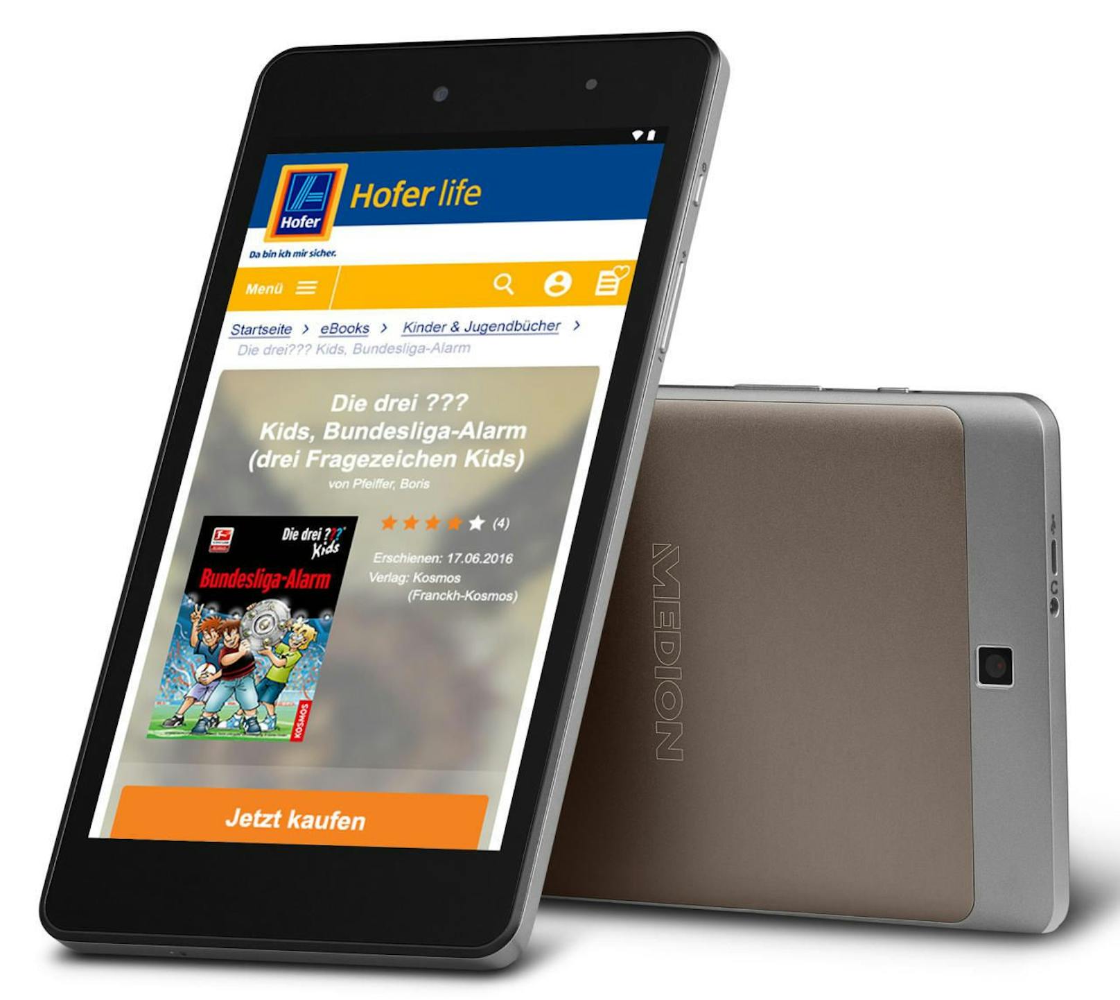 Zum Start bietet Hofer ein eigenes Medion-Tablet mit E-Book-Reader-Funktion an.