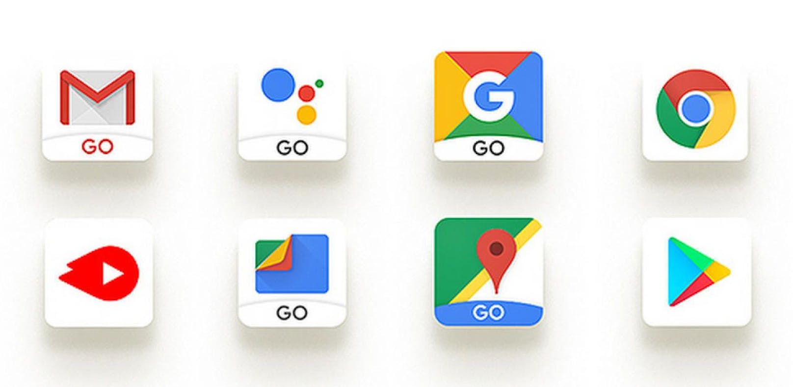 Android Go bietet kleinere Versionen der Google-Apps.