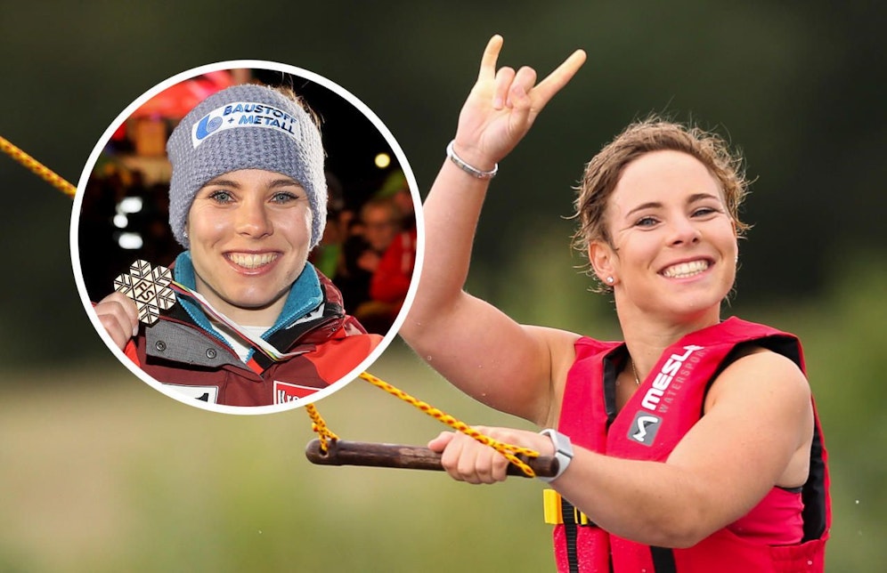 Weltmeisterin Schmidhofer macht auch auf dem Wasser gute Figur.