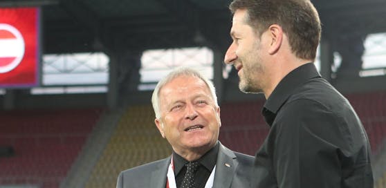 ÖFB-Boss Leo Windtner und Teamchef Franco Foda.