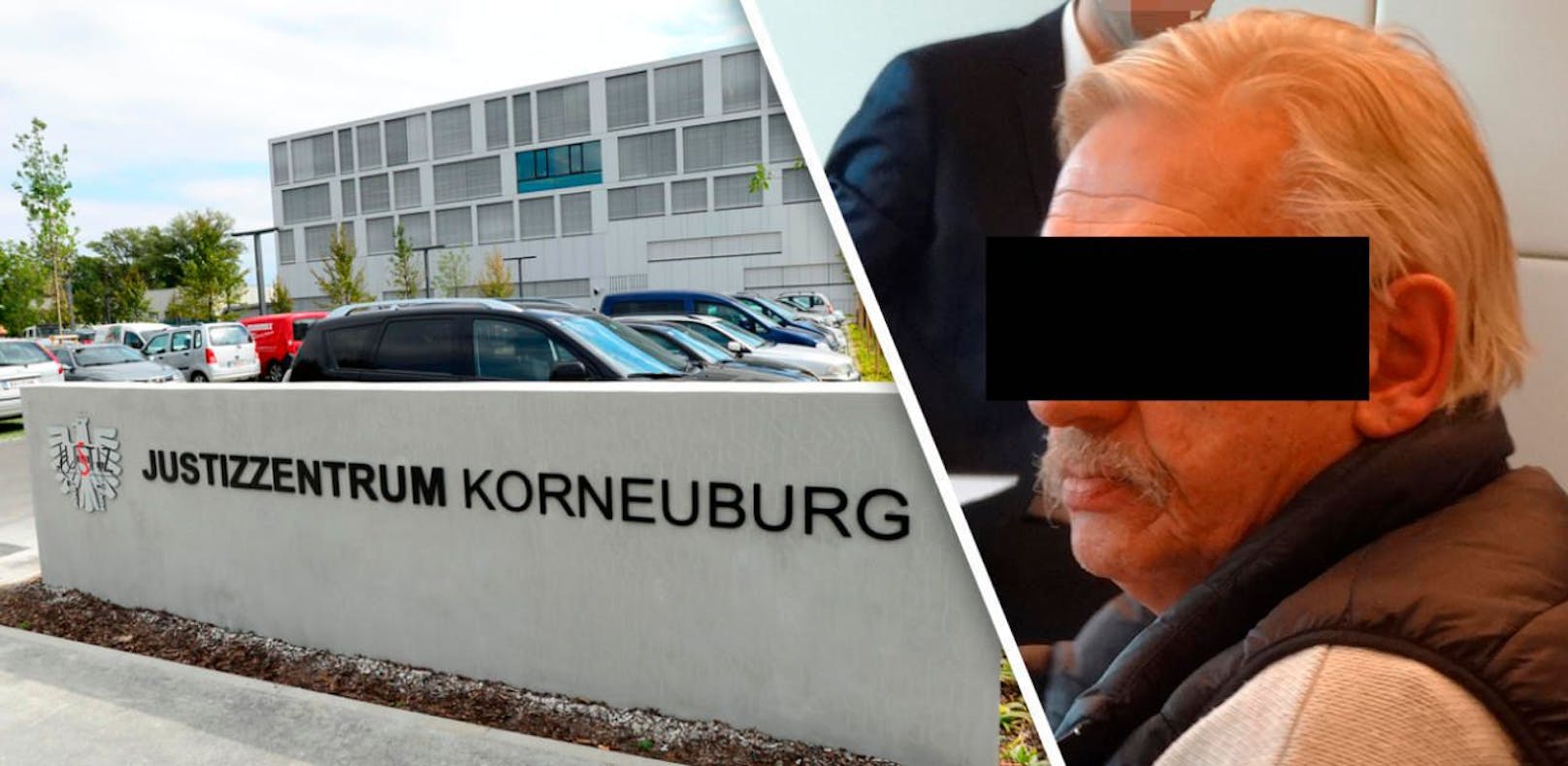 Der Angeklagte vor Gericht in Korneuburg.